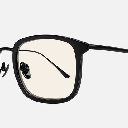 Siena Titanium Rounded-Square Blue Light Glasses