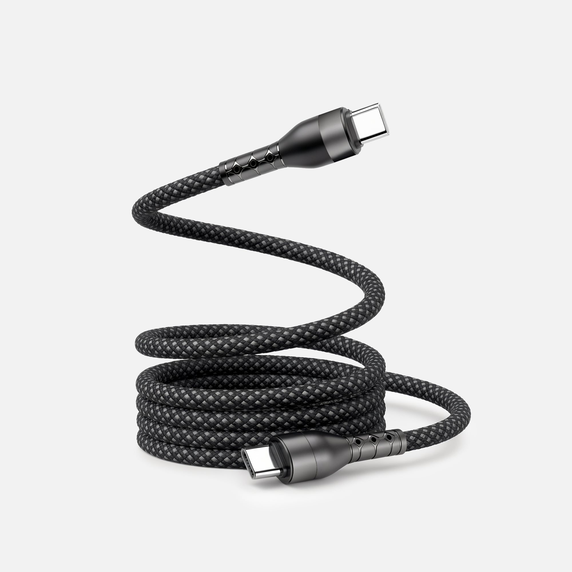 Magnetic Self-Coiling USB-C Cable (100W)